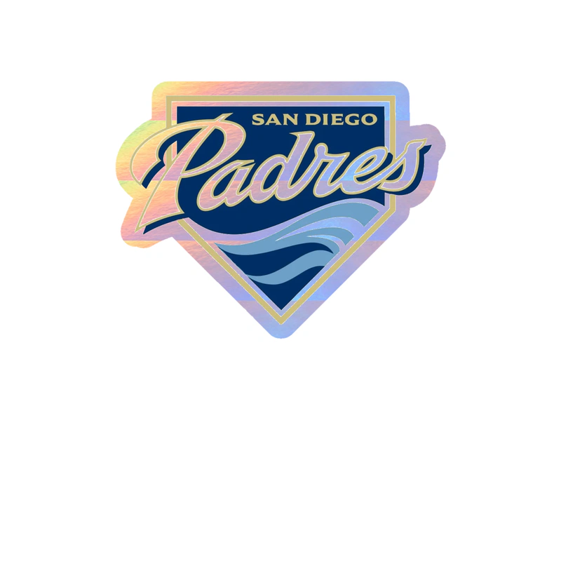 San Diego Padres - Plate With Name - Holographic Vinyl Sticker - Custom Size