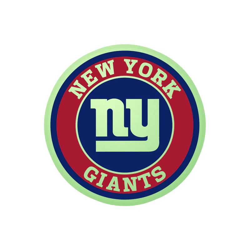 New York Giants - Dark Blue And Red Circle  - Glow in the Dark Vinyl Sticker - Custom Size