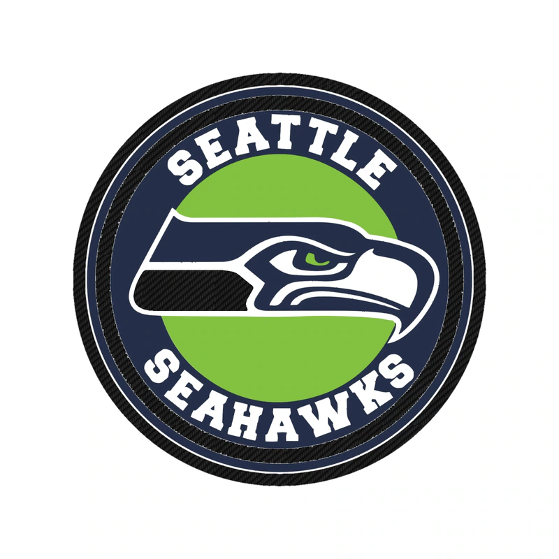 Seattle Seahawks - Blue And Green Circle - Carbon Fiber Vinyl Sticker - Custom Size
