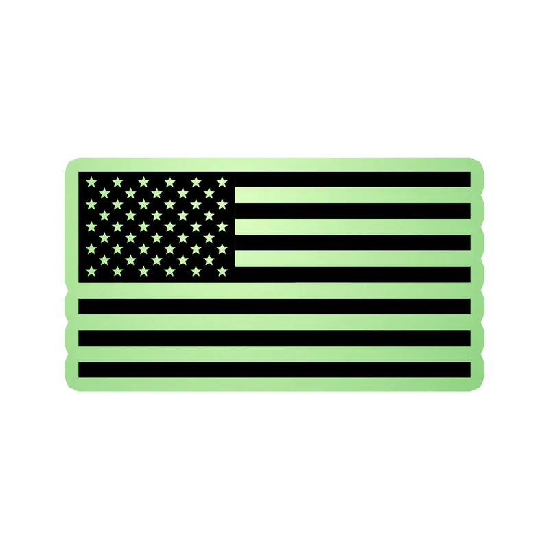 American Flag Glow in the Dark Vinyl Decal - Custom Size
