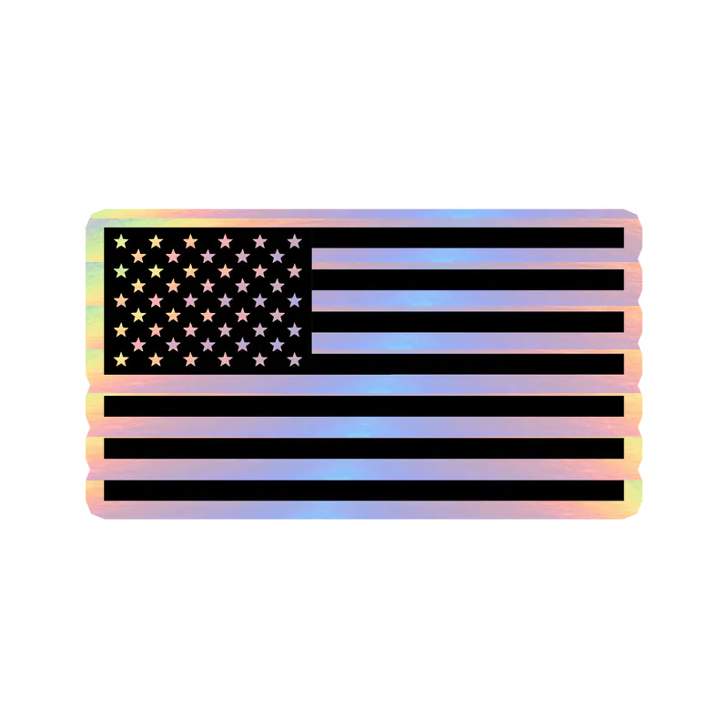 American Flag Holographic Vinyl Decal - Custom Size