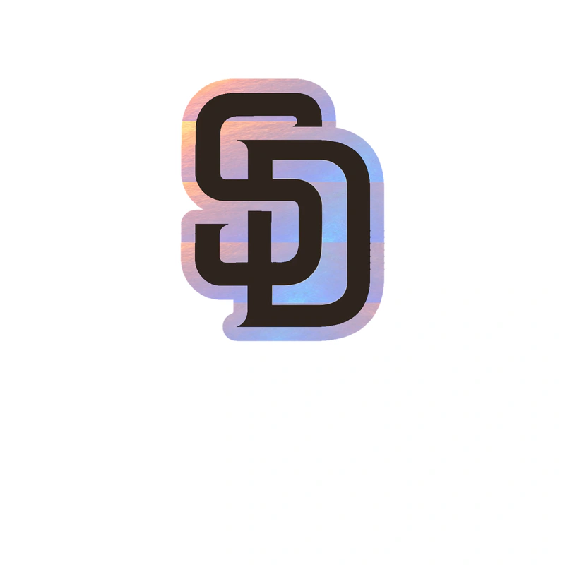 San Diego Padres - Brown SD - Holographic Vinyl Sticker - Custom Size
