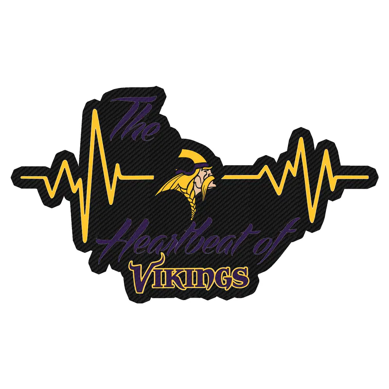 Minnesota Vikings - The Heartbeat Of Vikings - Carbon Fiber Vinyl Sticker - Custom Size