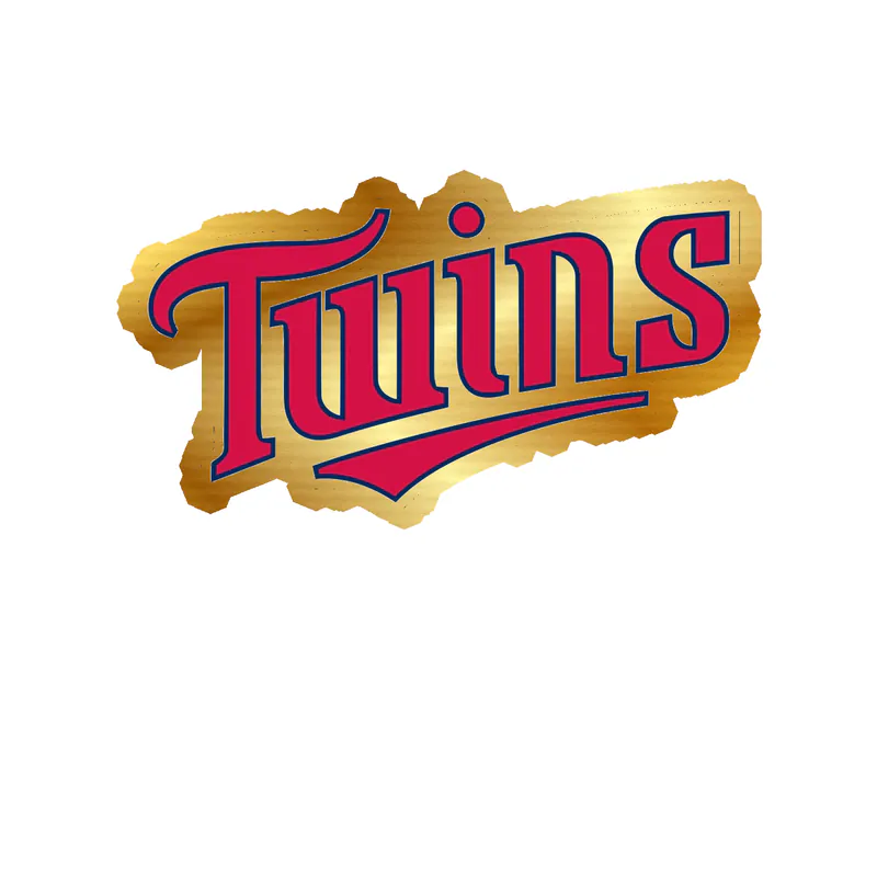 Minnesota Twins - Twins Cursive - Gold Chrome Vinyl Sticker - Custom Size