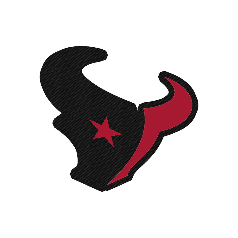 Houston Texans - Red And Blue Bull Head - Carbon Fiber Vinyl Sticker - Custom Size