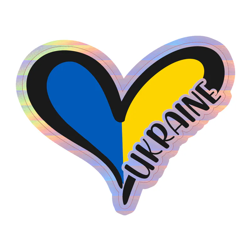 Ukraine Holographic Vinyl Decal - custom size