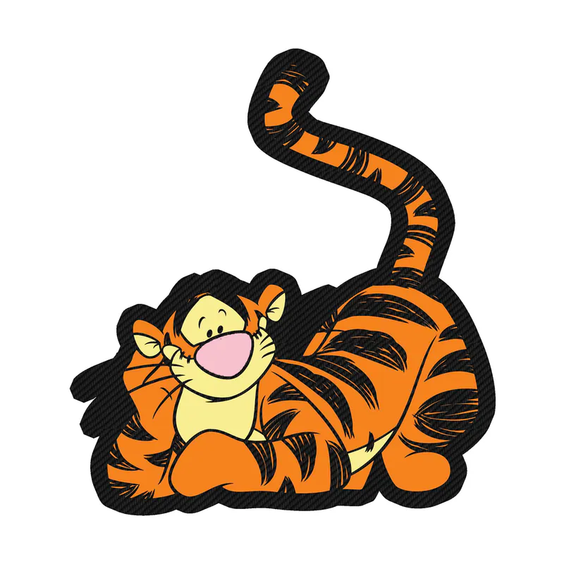 Winnie The Pooh - Tigger - Carbon Fiber Vinyl Sticker - Custom Size