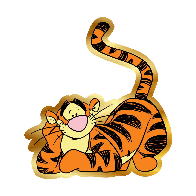 Winnie The Pooh - Tigger - Gold Chrome Vinyl Sticker - Custom Size