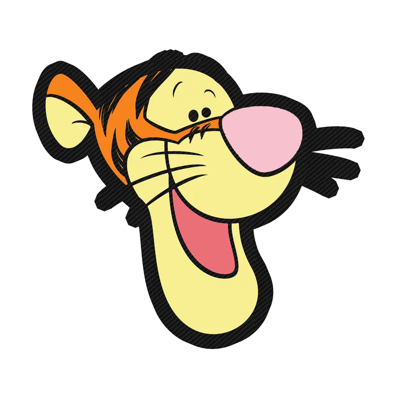 Winnie The Pooh - Tigger - Carbon Fiber Vinyl Sticker - Custom Size