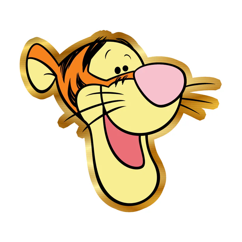Winnie The Pooh - Tigger - Gold Chrome Vinyl Sticker - Custom Size