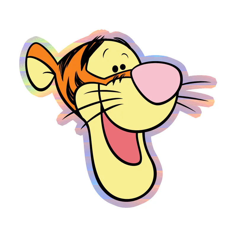 Winnie The Pooh - Tigger - Holographic Vinyl Sticker - Custom Size