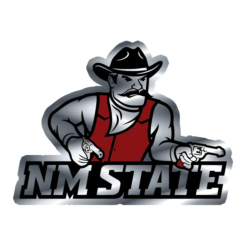 New Mexico State Silver Chrome Vinyl Sticker - Custom Size