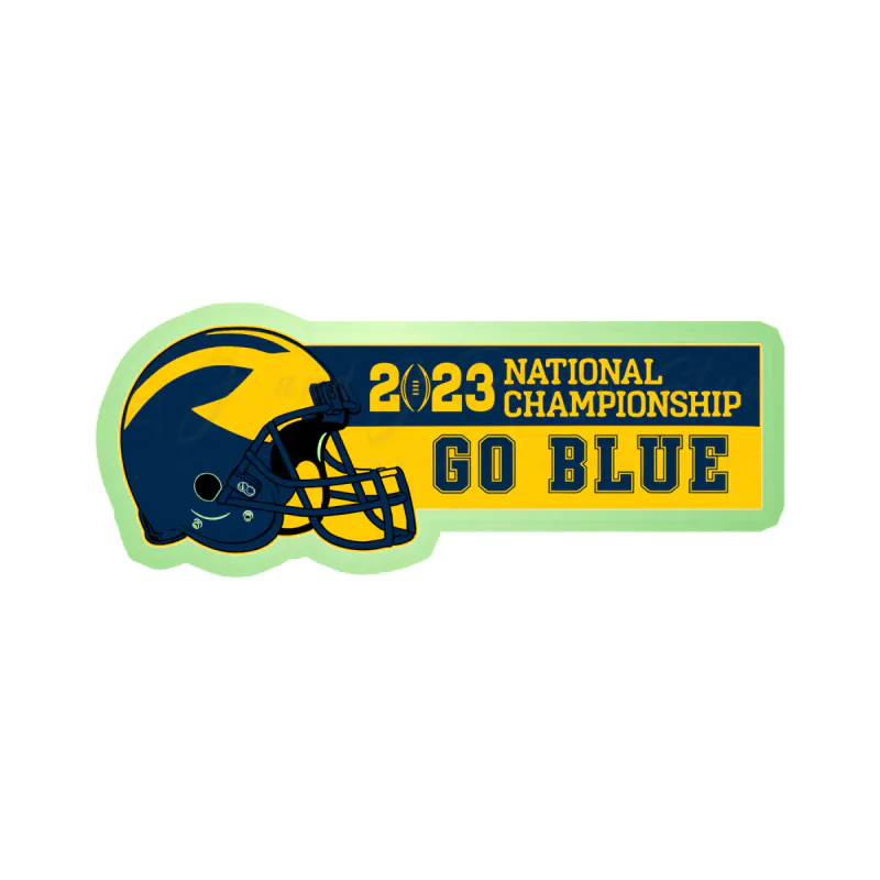 Michigan Wolverines - Nationals Championship #4 - Glow in the Dark Vinyl Decal - Custom Size