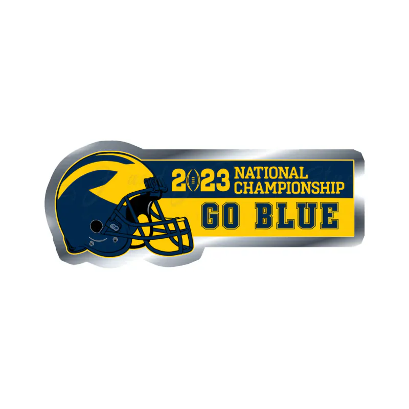 Michigan Wolverines - Nationals Championship #4 - Silver Chrome Vinyl Decal - Custom Size
