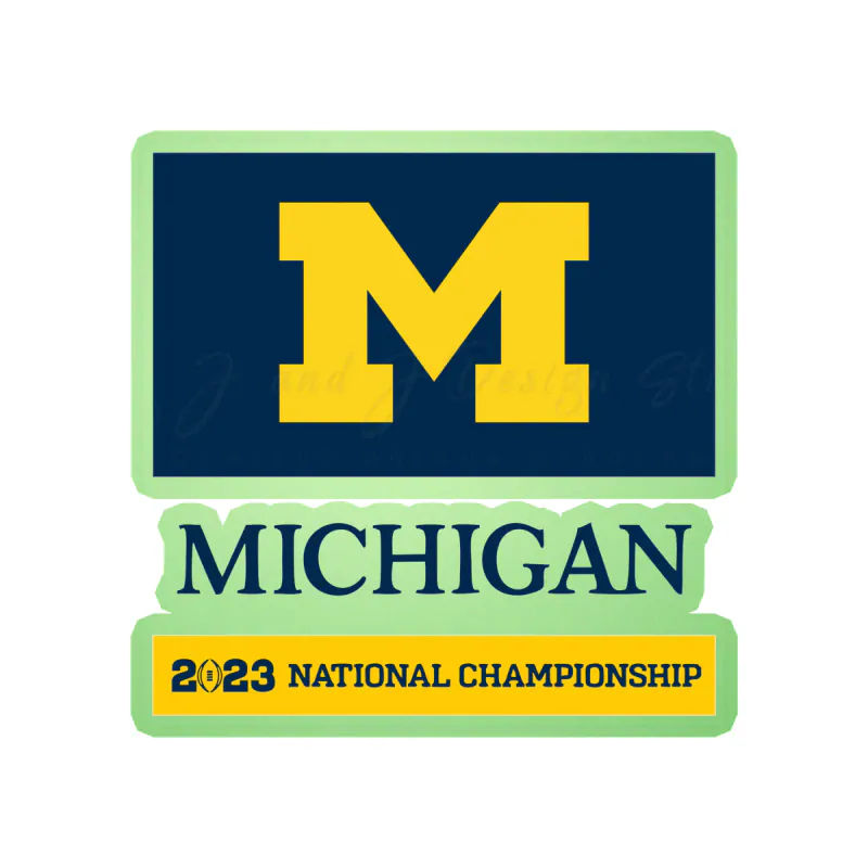 Michigan Wolverines - Nationals Championship #3 - Glow in the Dark Vinyl Decal - Custom Size