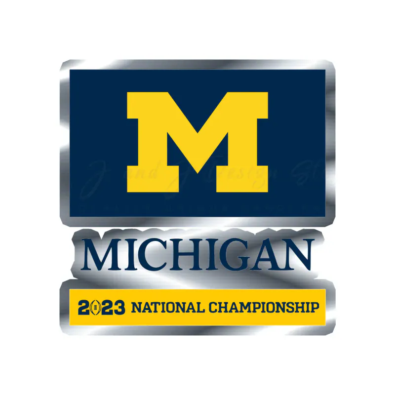 Michigan Wolverines - Nationals Championship #3 - Silver Chrome Vinyl Decal - Custom Size