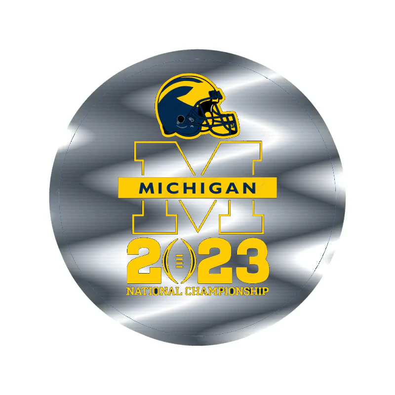 Michigan Wolverines - Nationals Championship #2 - Silver Chrome Vinyl Decal - Custom Size