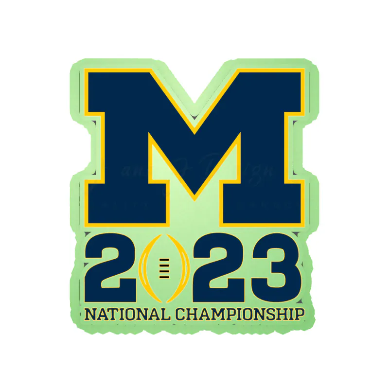 Michigan Wolverines - Nationals Championship #1 - Glow in the Dark Vinyl Decal - Custom Size