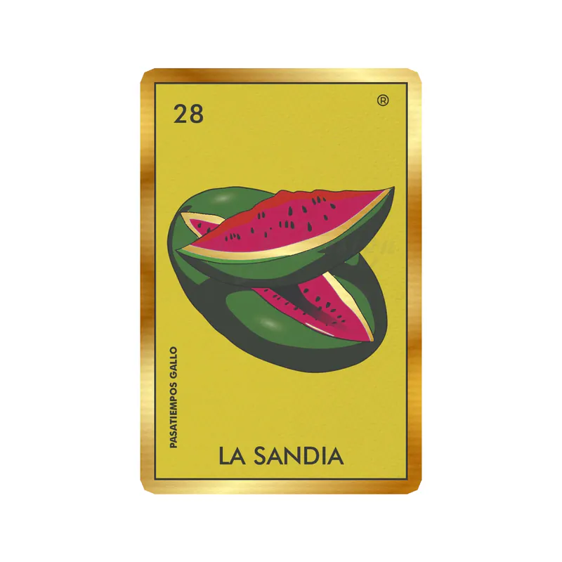 Loteria – La Sandia – Gold Chrome Vinyl Decal – Custom Size