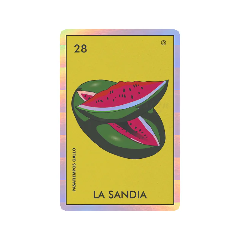 Loteria – La Sandia – Holographic Vinyl Decal – Custom Size