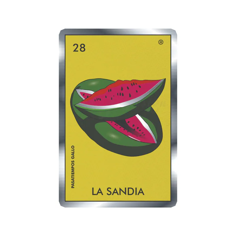 Loteria – La Sandia – Silver Chrome Vinyl Decal – Custom Size