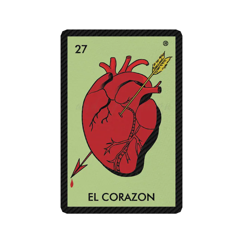 Loteria – El Corazon – Carbon Fiber Vinyl Decal – Custom Size
