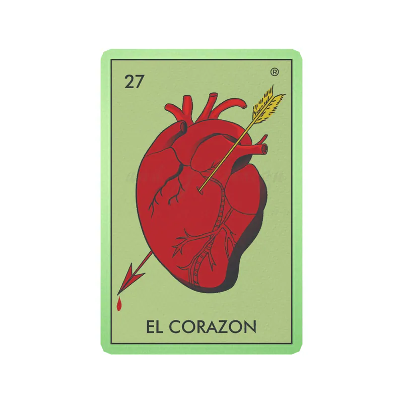 Loteria – El Corazon – Glow in the Dark Vinyl Decal – Custom Size