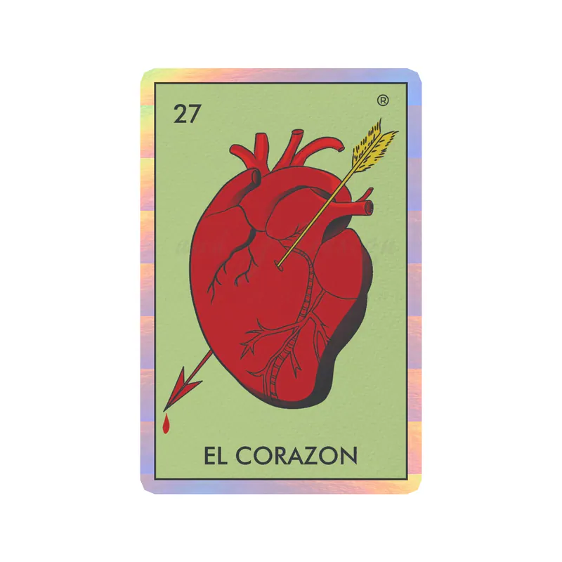 Loteria – El Corazon – Holographic Vinyl Decal – Custom Size