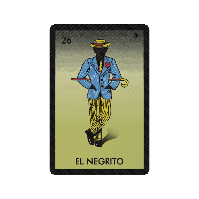 Loteria – El Negrito – Carbon Fiber Vinyl Decal – Custom Size