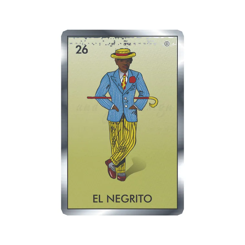 Loteria – El Negrito – Silver Chrome Vinyl Decal – Custom Size