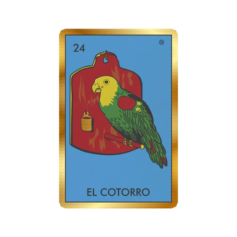 Loteria – El Cotorro – Gold Chrome Vinyl Decal – Custom Size
