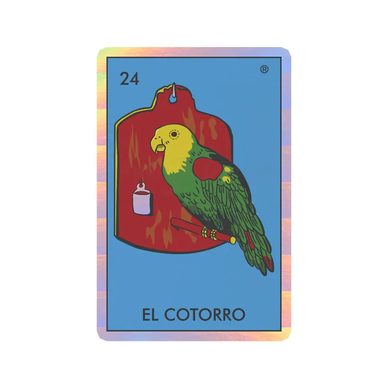 Loteria – El Cotorro – Holographic Vinyl Decal – Custom Size
