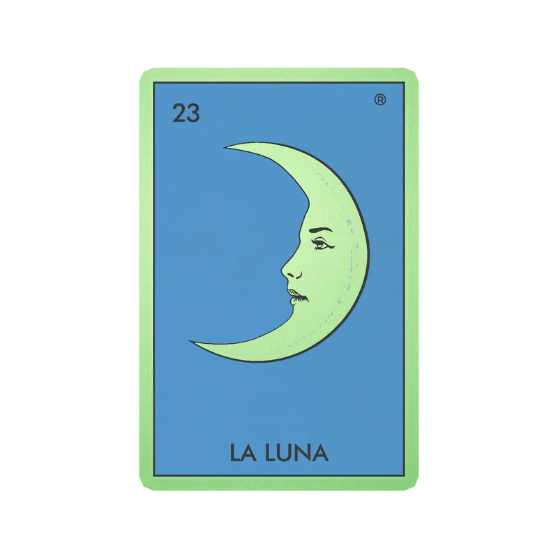 Loteria – La Luna – Glow in the Dark Vinyl Decal – Custom Size
