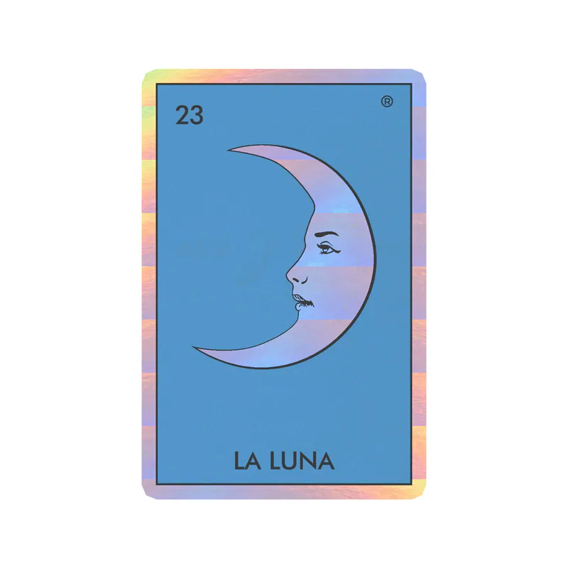 Loteria – La Luna – Holographic Vinyl Decal – Custom Size