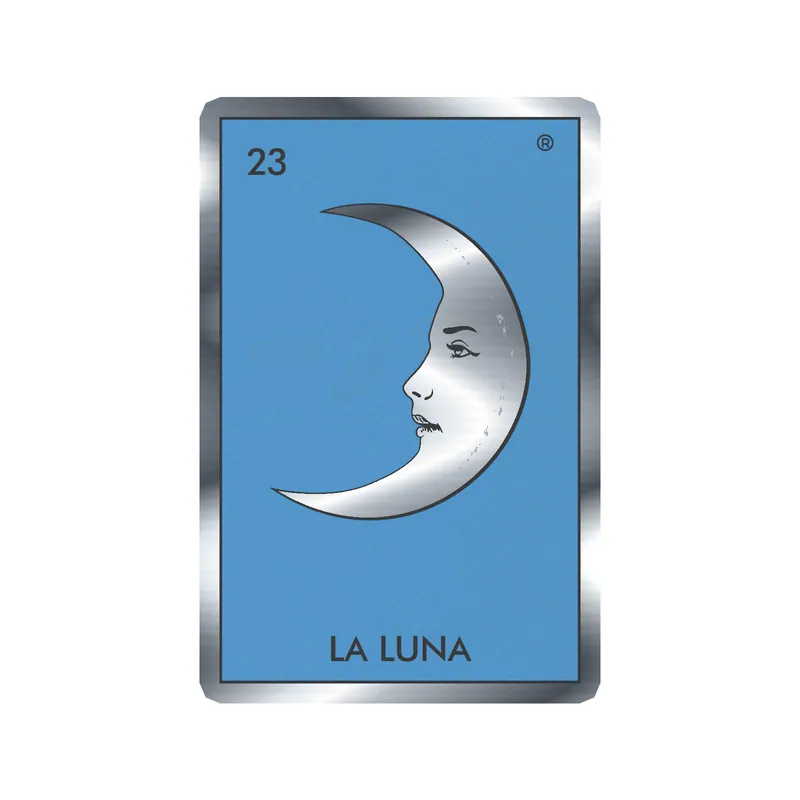 Loteria – La Luna – Silver Chrome Vinyl Decal – Custom Size