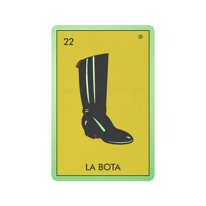 Loteria – La Bota – Glow in the Dark Vinyl Decal – Custom Size