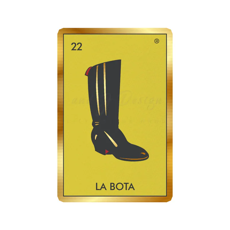 Loteria – La Bota – Gold Chrome Vinyl Decal – Custom Size