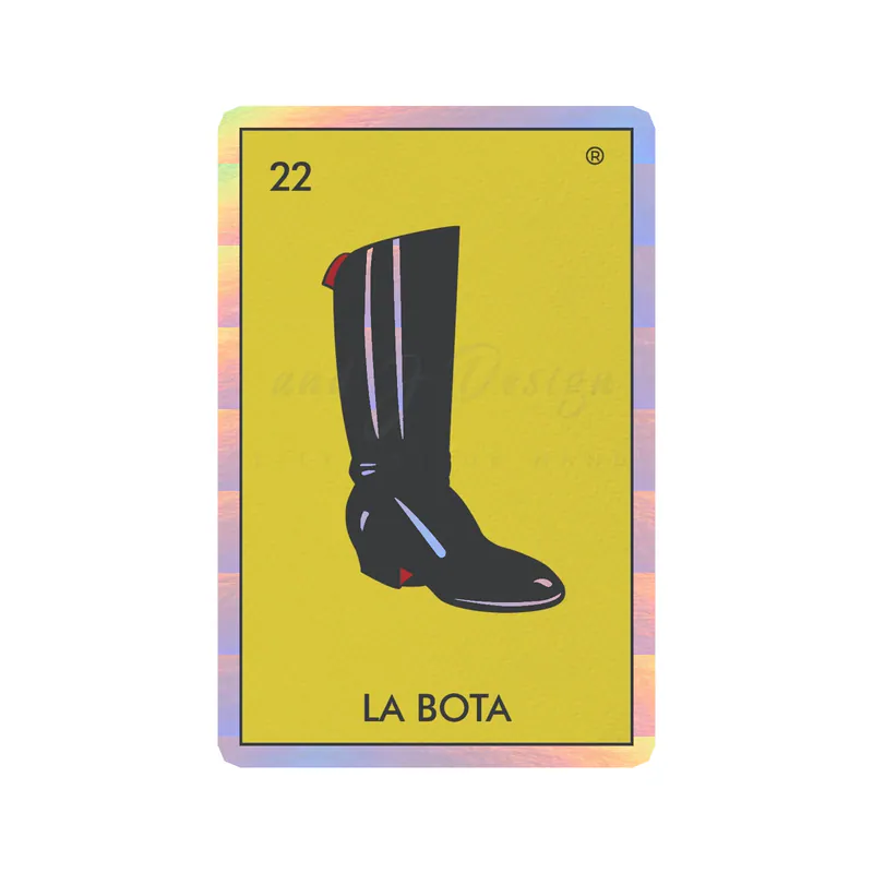 Loteria – La Bota – Holographic Vinyl Decal – Custom Size