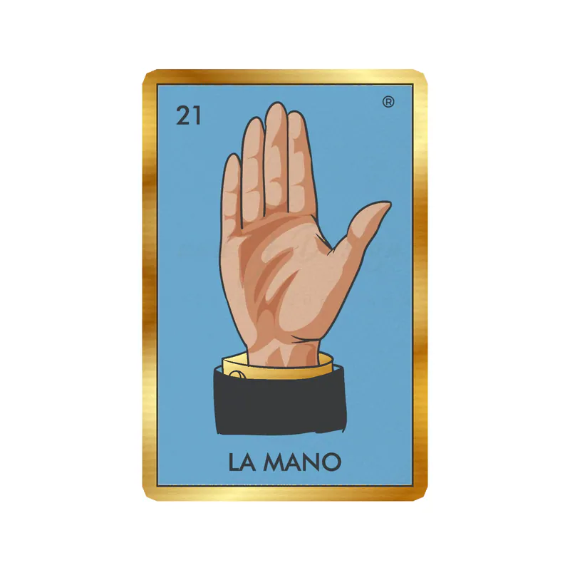 Loteria – La Mano – Gold Chrome Vinyl Decal – Custom Size
