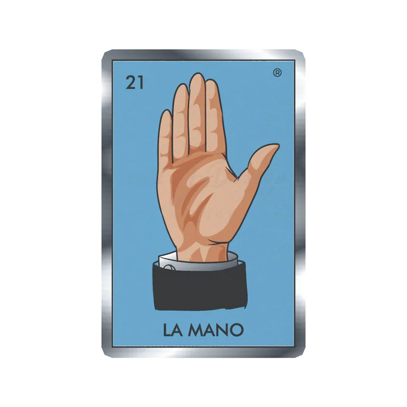 Loteria – La Mano – Silver Chrome Vinyl Decal – Custom Size