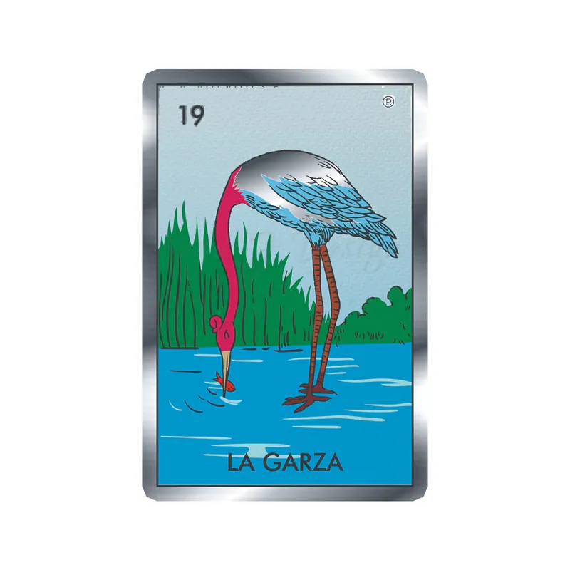 Loteria – La Garza – Silver Chrome Vinyl Decal – Custom Size