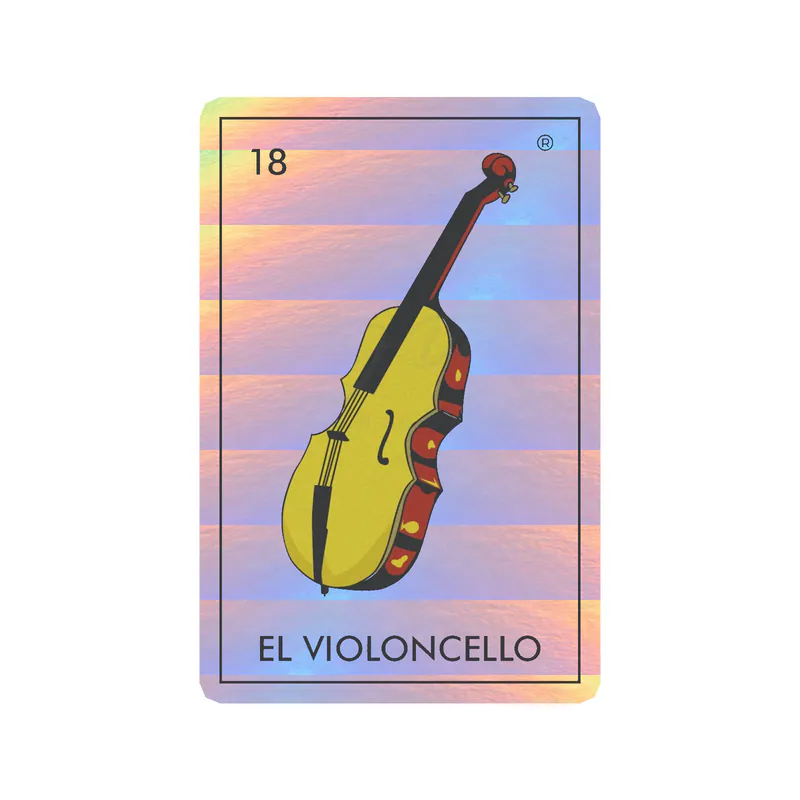 Loteria – El Violoncello – Holographic Vinyl Decal – Custom Size