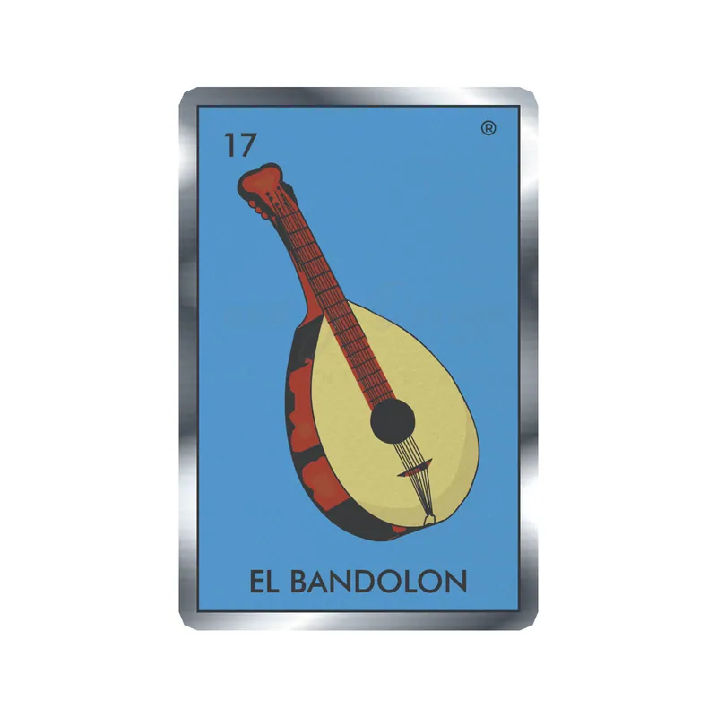 Loteria – El Bandolon – Silver Chrome Vinyl Decal – Custom Size