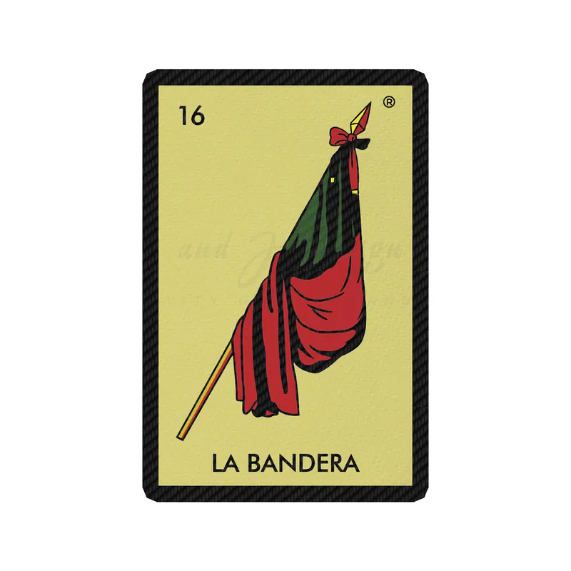 Loteria – La Bandera – Carbon Fiber Vinyl Decal – Custom Size