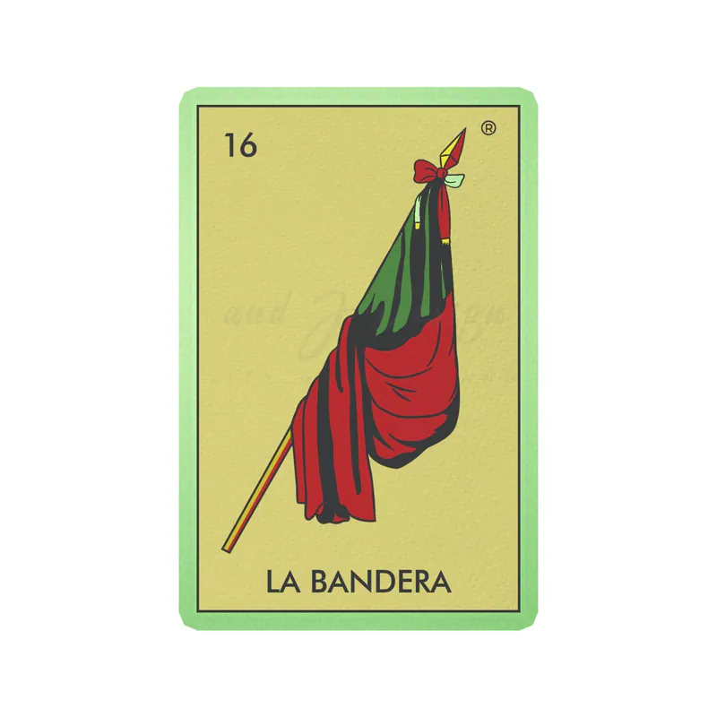 Loteria – La Bandera – Glow in the Dark Vinyl Decal – Custom Size