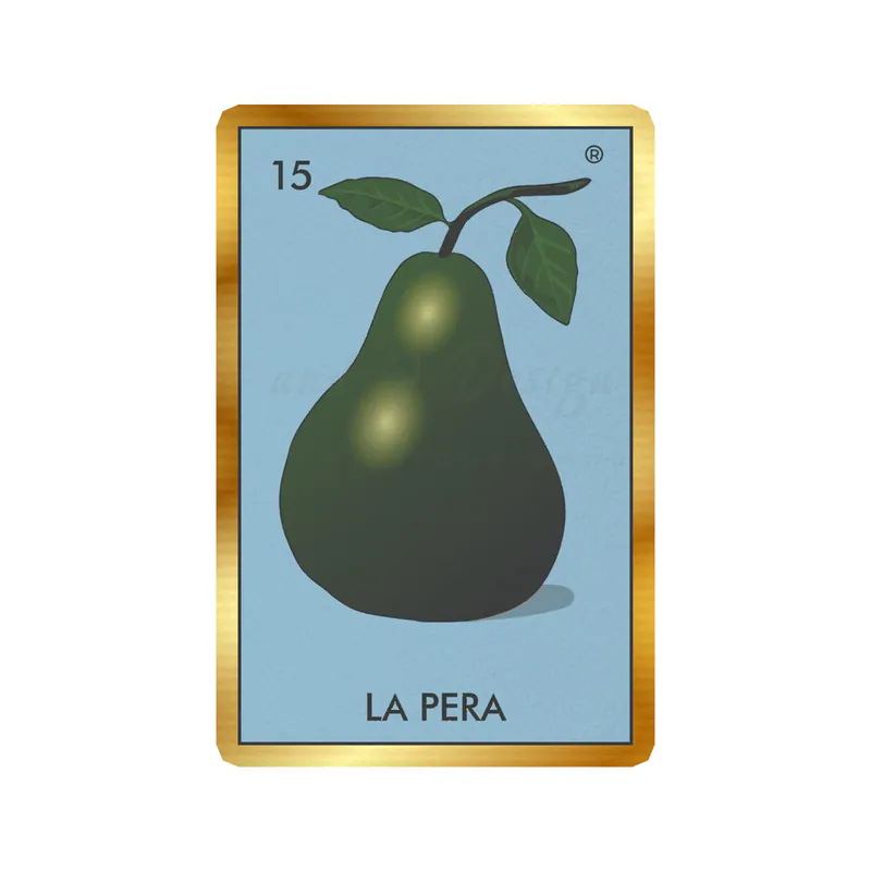 Loteria – La Pera – Gold Chrome Vinyl Decal – Custom Size