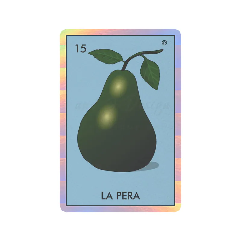 Loteria – La Pera – Holographic Vinyl Decal – Custom Size