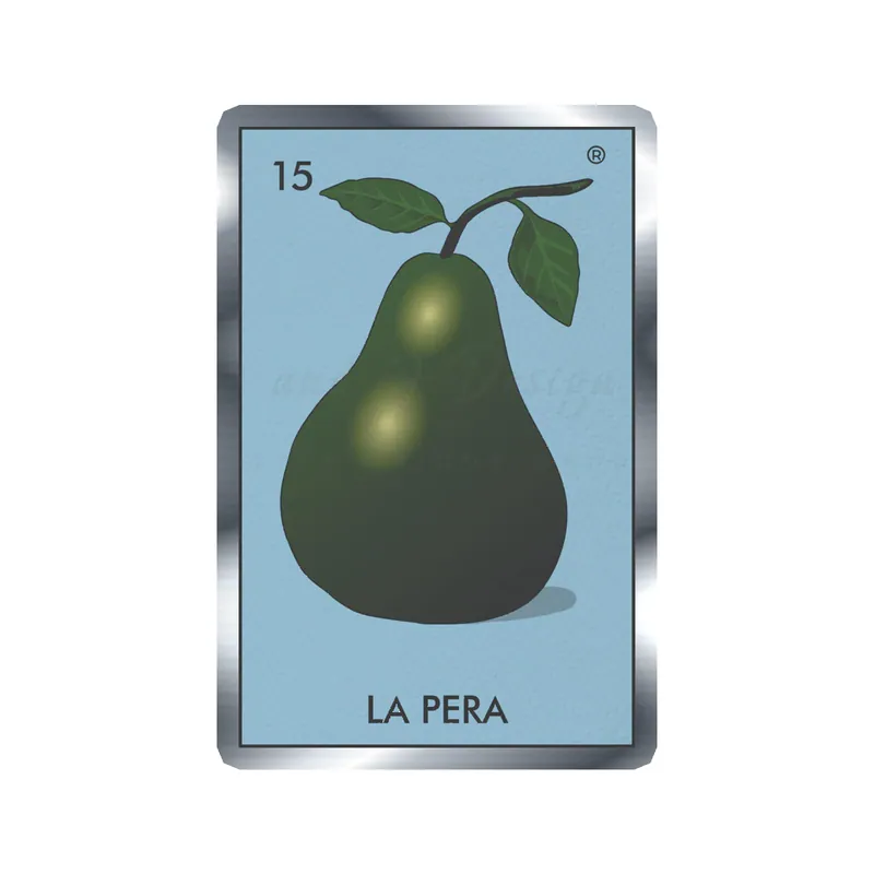Loteria – La Pera – Silver Chrome Vinyl Decal – Custom Size