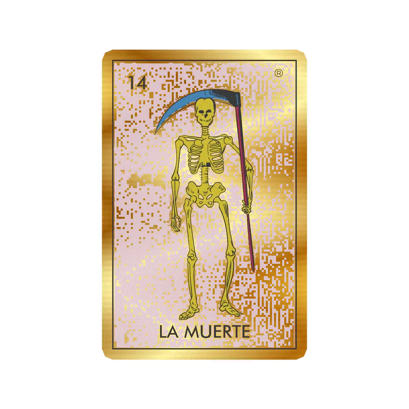 Loteria – La Muerte – Gold Chrome Vinyl Decal – Custom Size