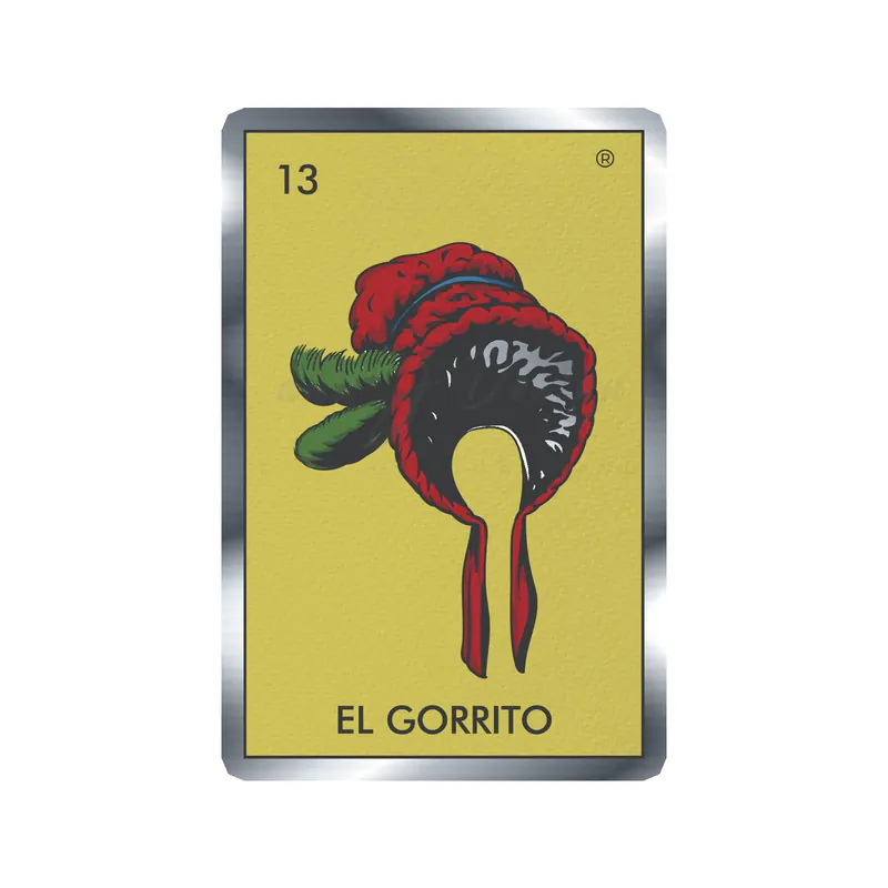 Loteria – El Gorrito – Silver Chrome Vinyl Decal – Custom Size